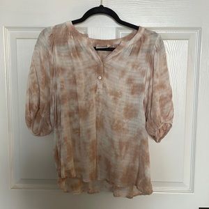 Neutral Tie-Dye Blouse